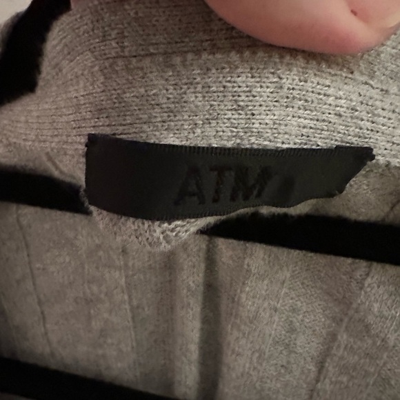 ATM ANTHONY THOMAS MELILLO L rib cashmere cotton midi minimalist luxury cardigan - Picture 7 of 13